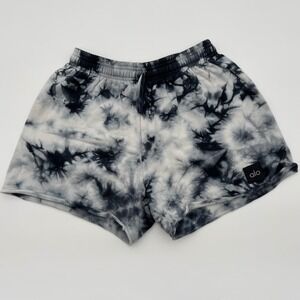 Alo Yoga Womens Navy and White Tie Dye Sweat Shorts Small